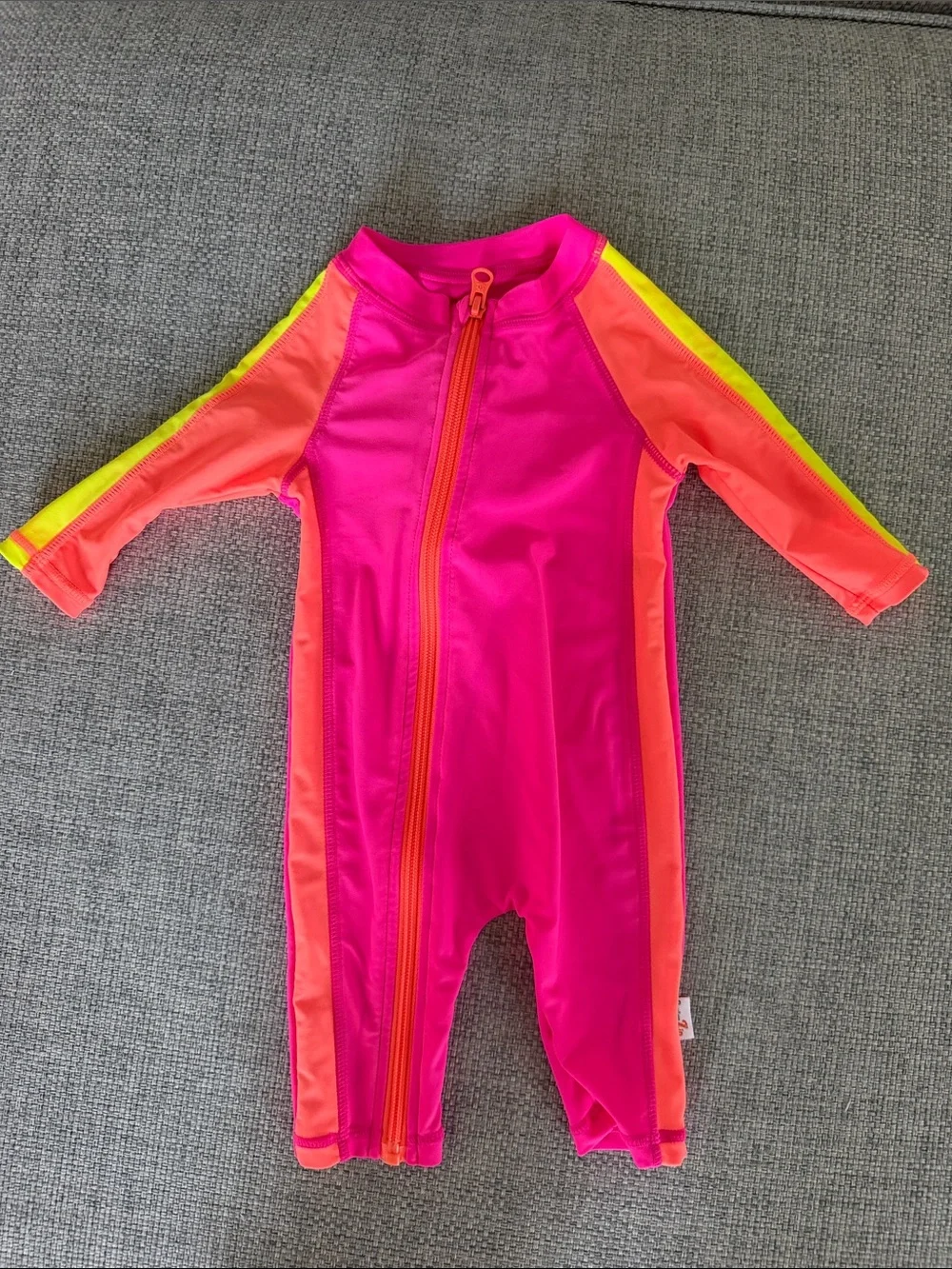 SwimZip UPF 50+ Baby SwimsuitNeon Pink & Coral - 0-6 months - Picture 1 of 3
